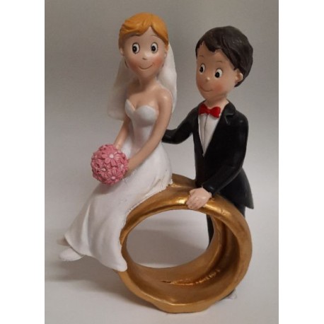 Figurka svadobná nevesta na obrúčkach
