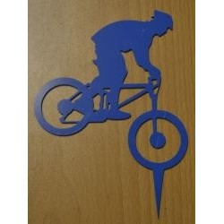 Dekorácia cyklista modrý zápich